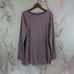 Duluth T Shirt Women Medium Purple Long Sleeve Tee Top Stretch Basic Boat Pima